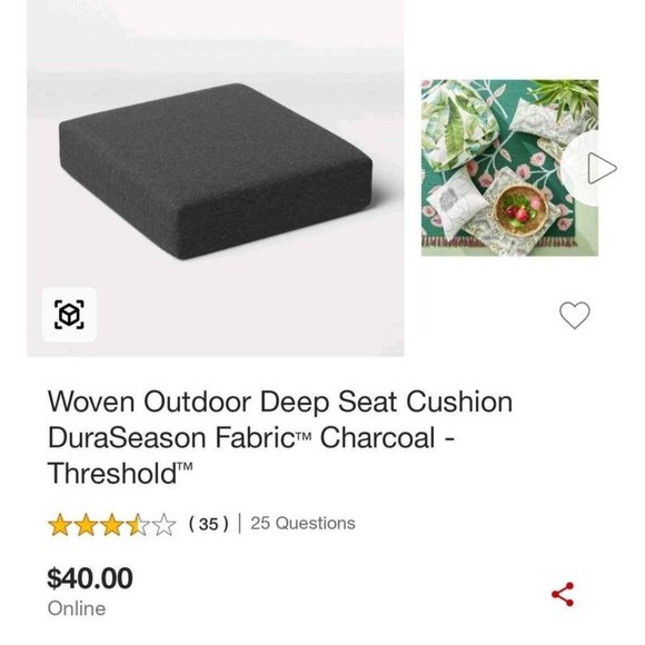 Threshold Accents Threshold Charcoal Woven Outdoor Deep Seat